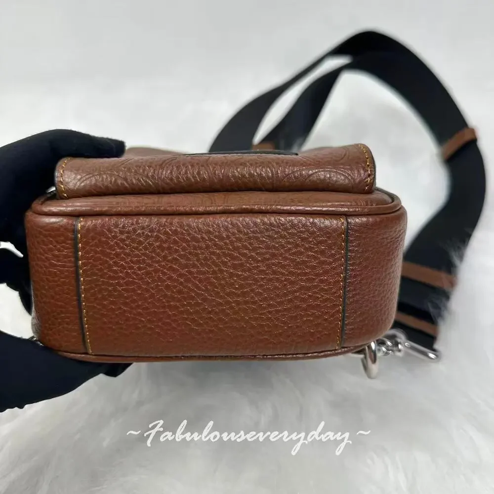 Coach Racer Sling Pack In Signature Leather/Silver/Vintage Brown CDC45 NWT